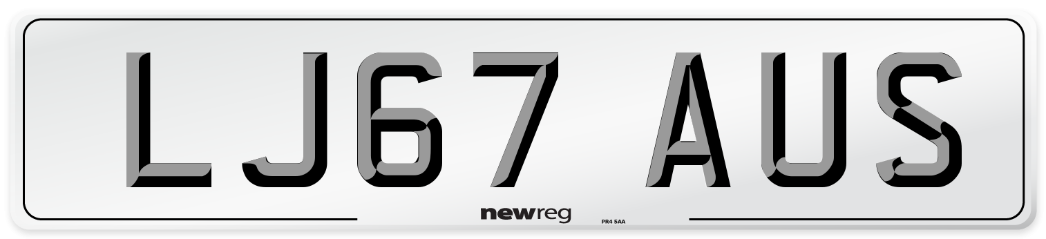 LJ67 AUS Number Plate from New Reg